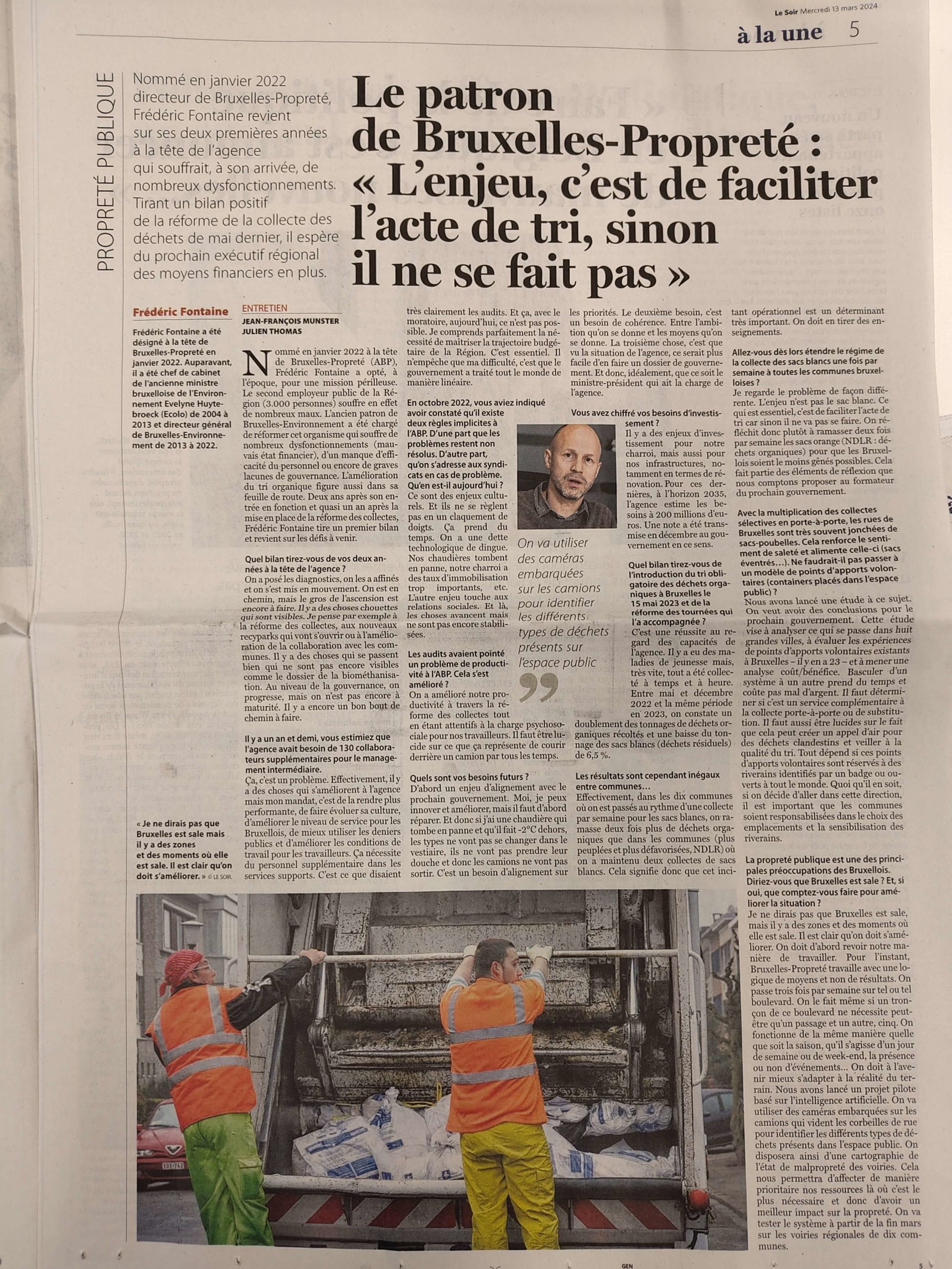 Bruxelles-Propreté — étude de cas Cortexia